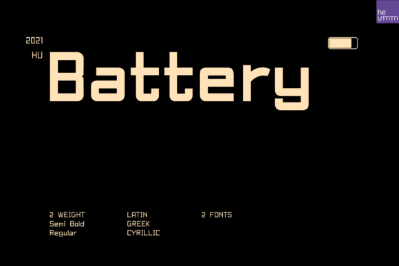 Hu Battery: The Digital Sans Serif Font for Bold Marketing